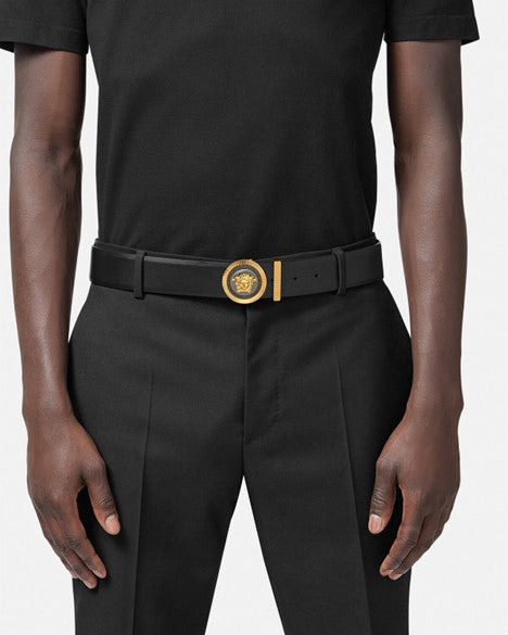 Versace Medusa Biggie Enamel Leather Men's Belt – Opulence Clothing