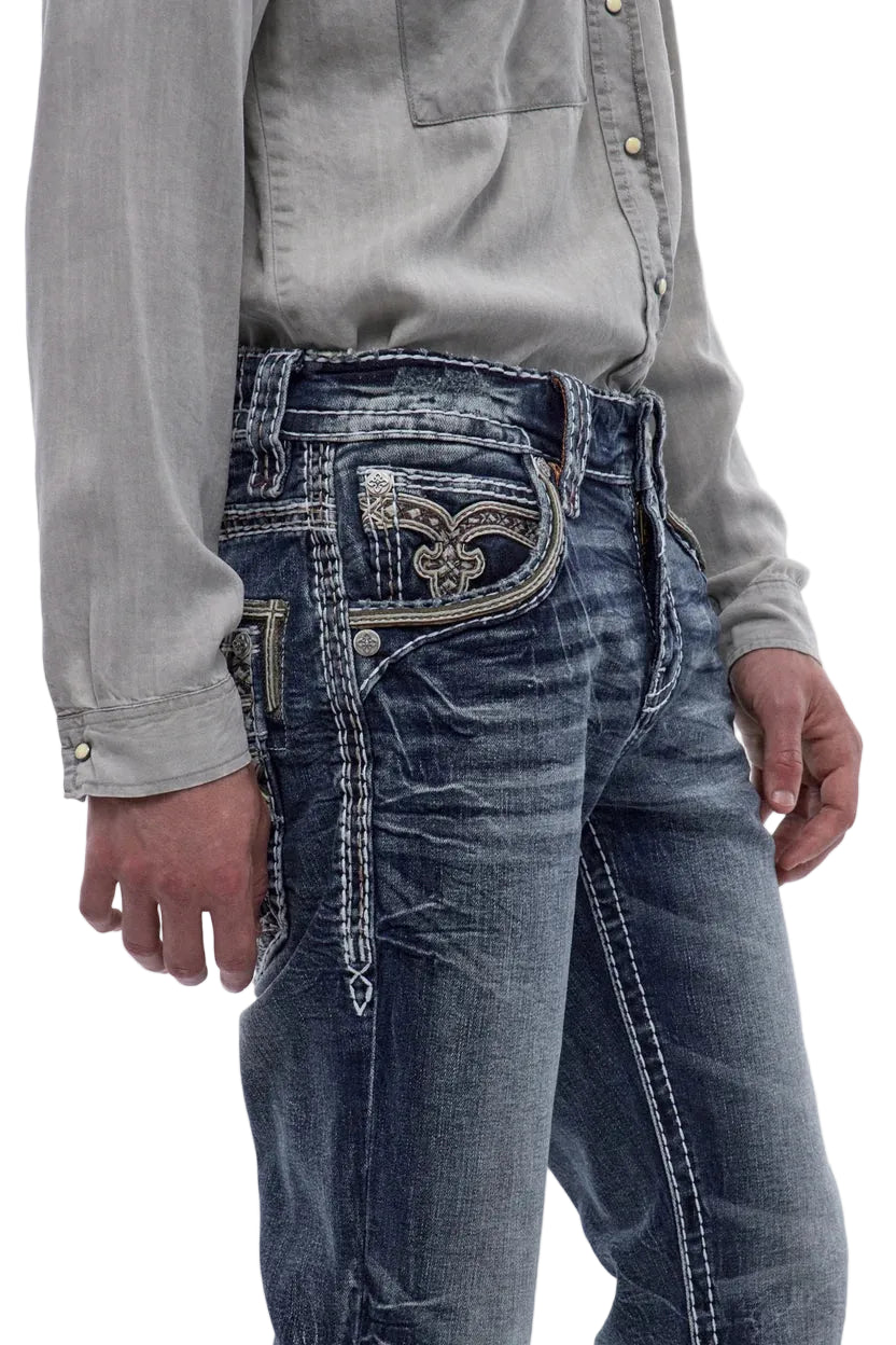 Rock Revival Men's Straight Fit Jeans 32"