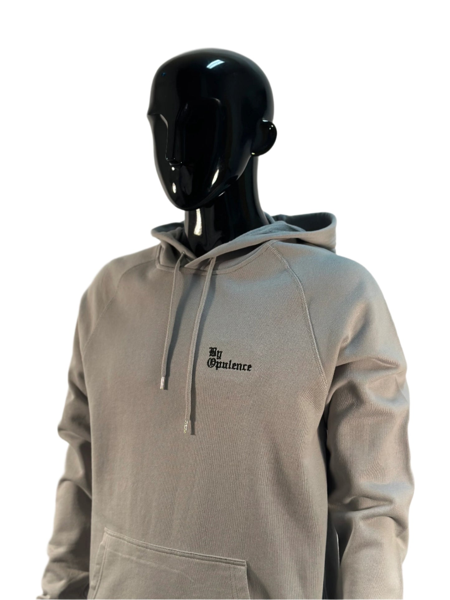 By Opulence Men's Pullover Hoodie with Black Embroidery