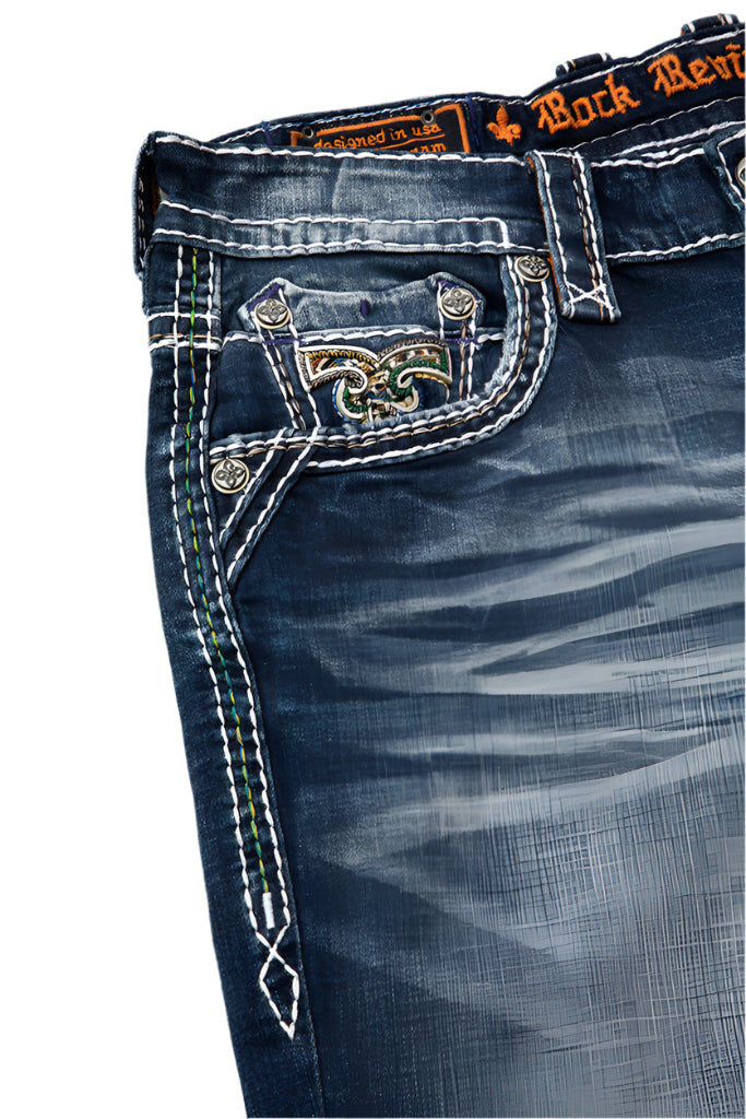 Rock Revival Men's Straight Fit Jeans 32"