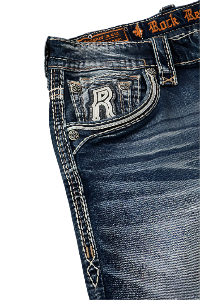 Rock Revival Men's Straight Fit Jeans 32"