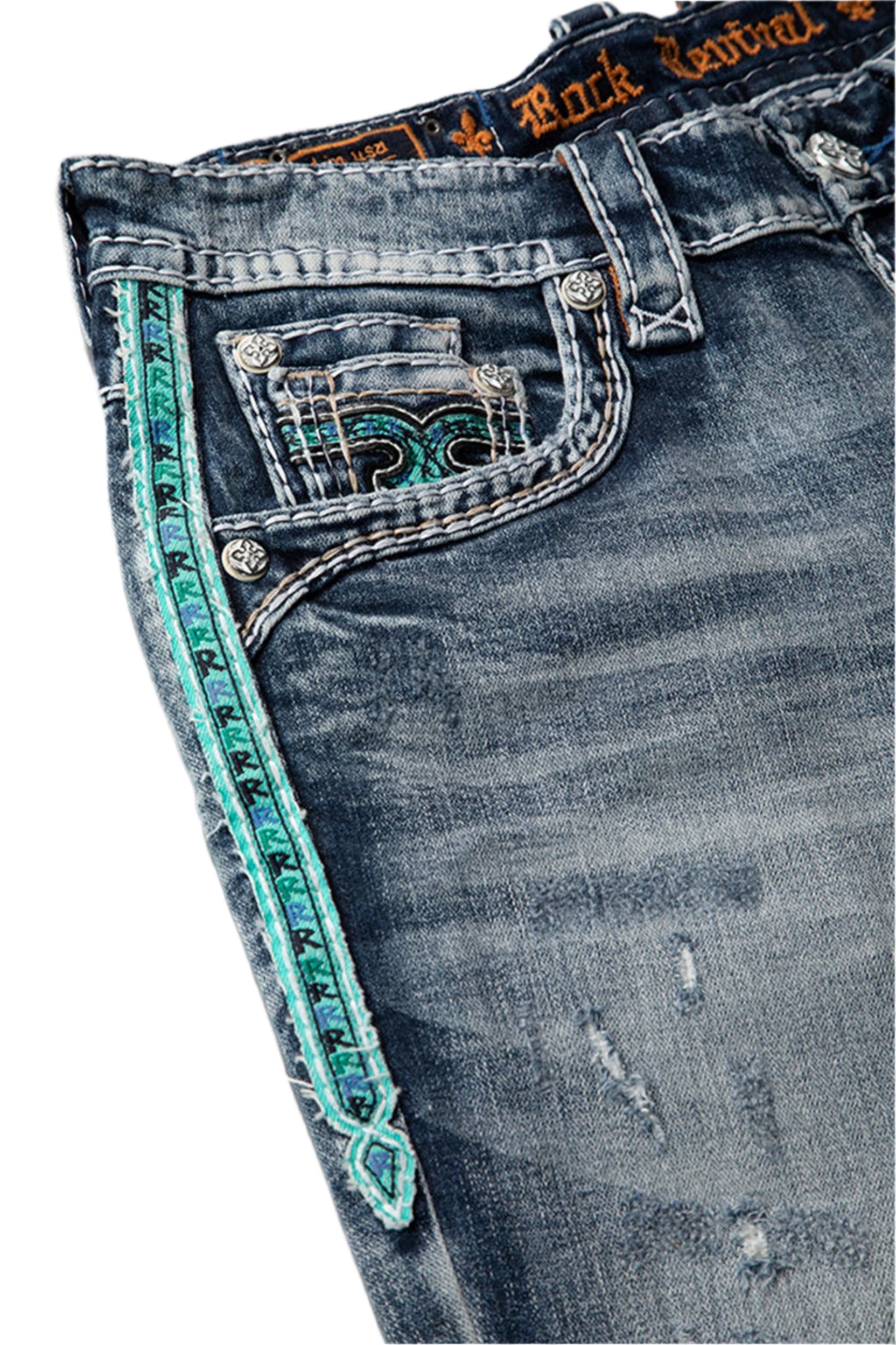 Rock Revival Men's Straight Fit Jeans 32"