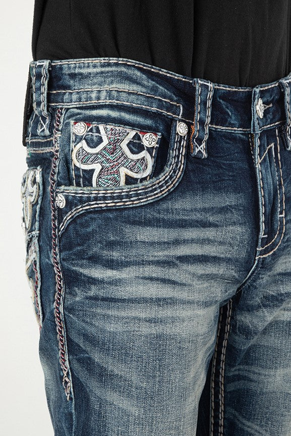 Rock Revival Men's Straight Fit Jeans 32" & 34"