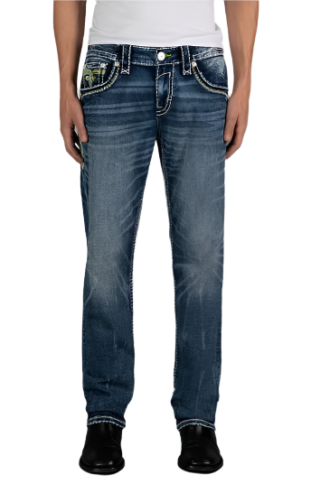 Rock Revival Men's Straight Fit Jeans 32"