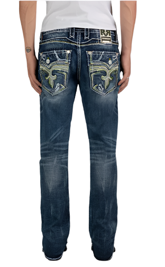 Rock Revival Men's Straight Fit Jeans 32"