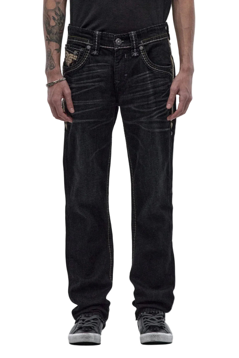 Rock Revival Men's Straight Fit Jeans 32"