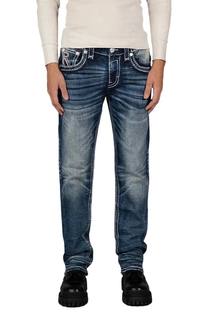 Rock Revival Men's Straight Fit Jeans 34"