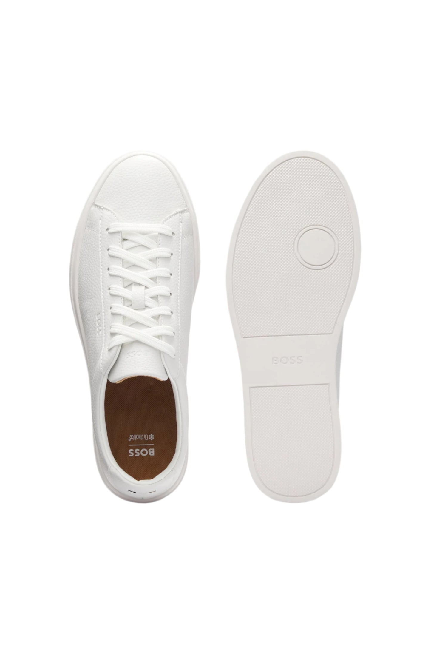 Boss Men's Grained Leather Trainers