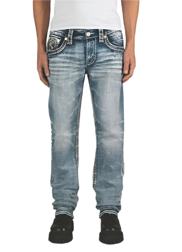 Rock Revival Men's Straight Fit Jeans 32"