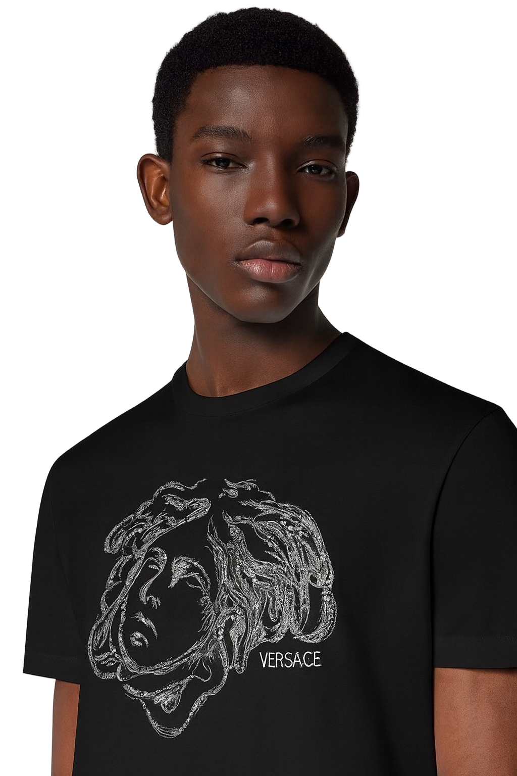 Versace Men's Crystal Embroidered T-Shirt