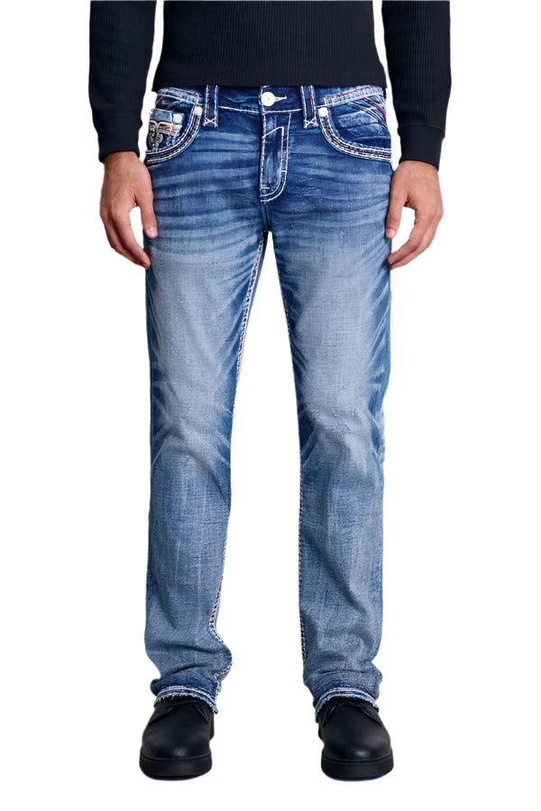 Rock Revival Men's Straight Fit Jeans 32"