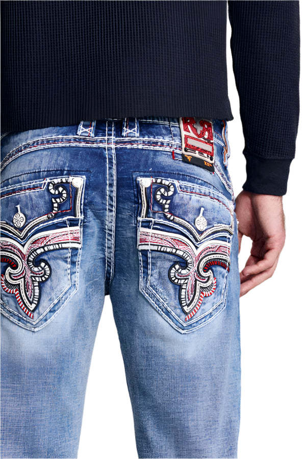 Rock Revival Men's Straight Fit Jeans 32"