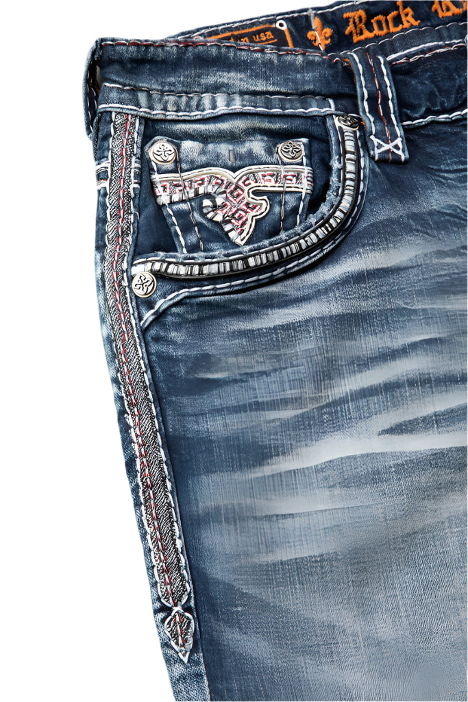 Rock Revival Men's Straight Fit Jeans 34"