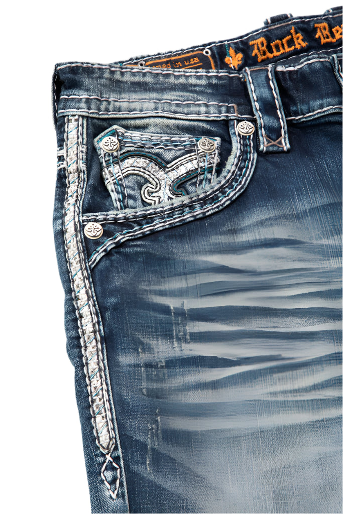 Rock Revival Men's Straight Fit Jeans 32"