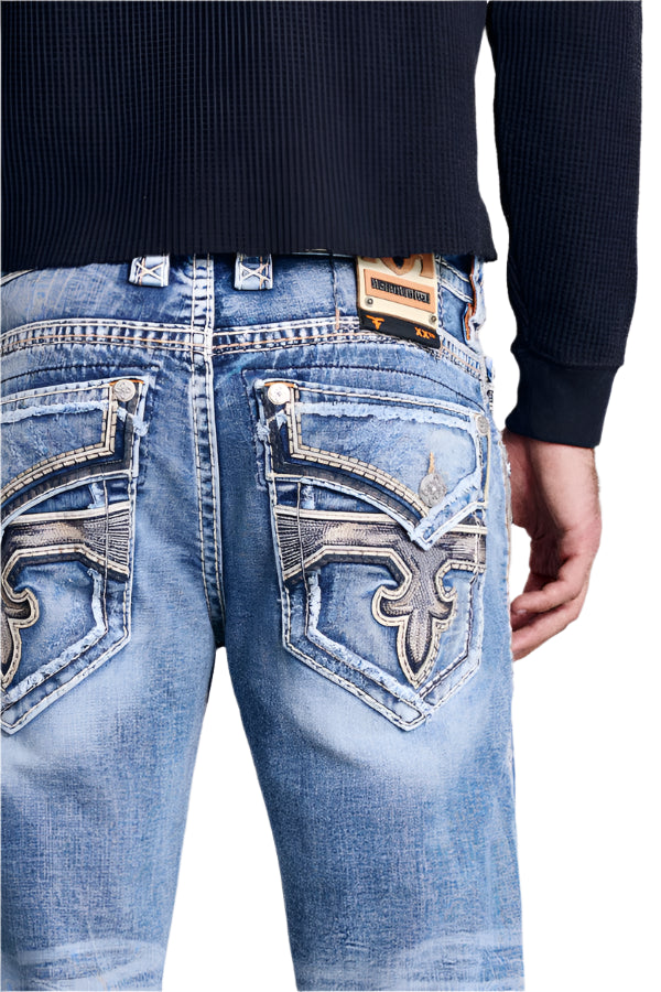Rock Revival Men's Straight Fit Jeans 32"