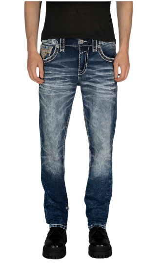 Rock Revival Men's Straight Fit Jeans 32"