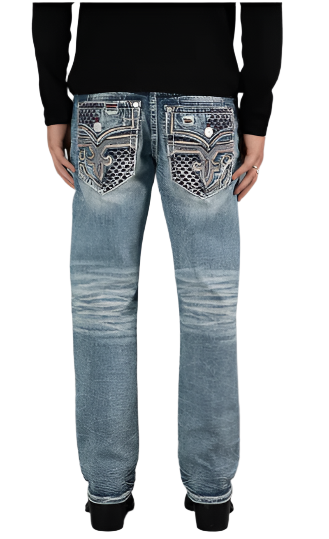 Rock Revival Men's Straight Fit Jeans 32"