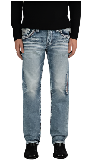 Rock Revival Men's Straight Fit Jeans 32"
