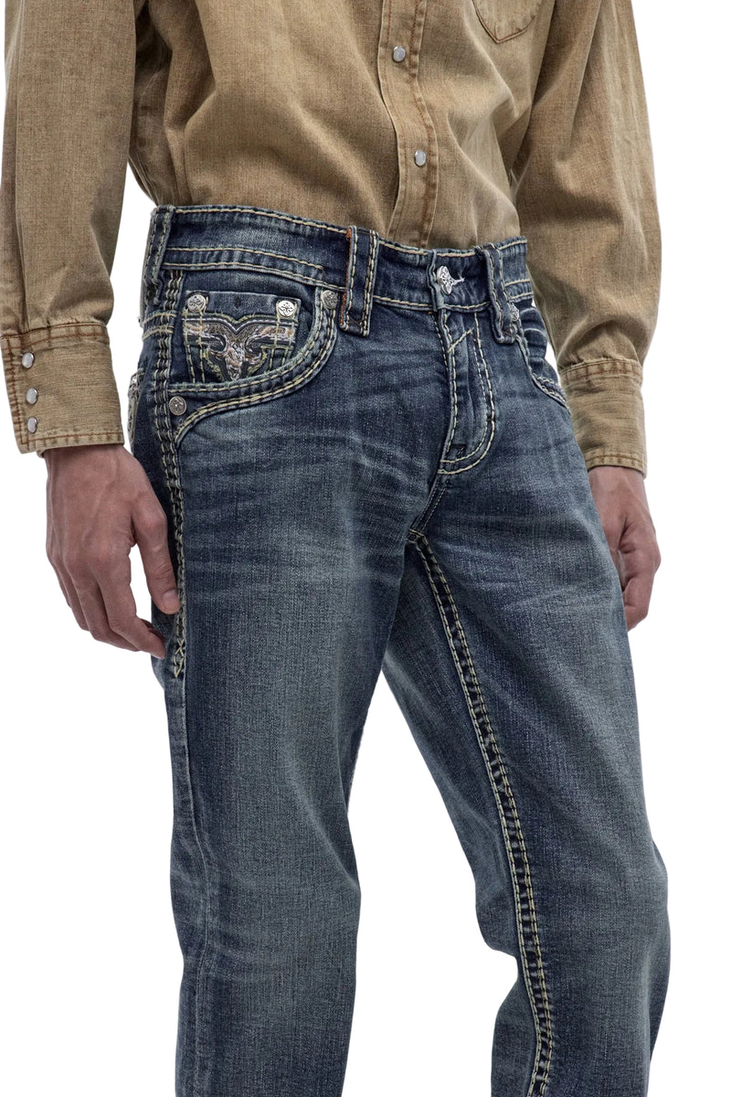 Rock Revival Men's Straight Fit Jeans 32"