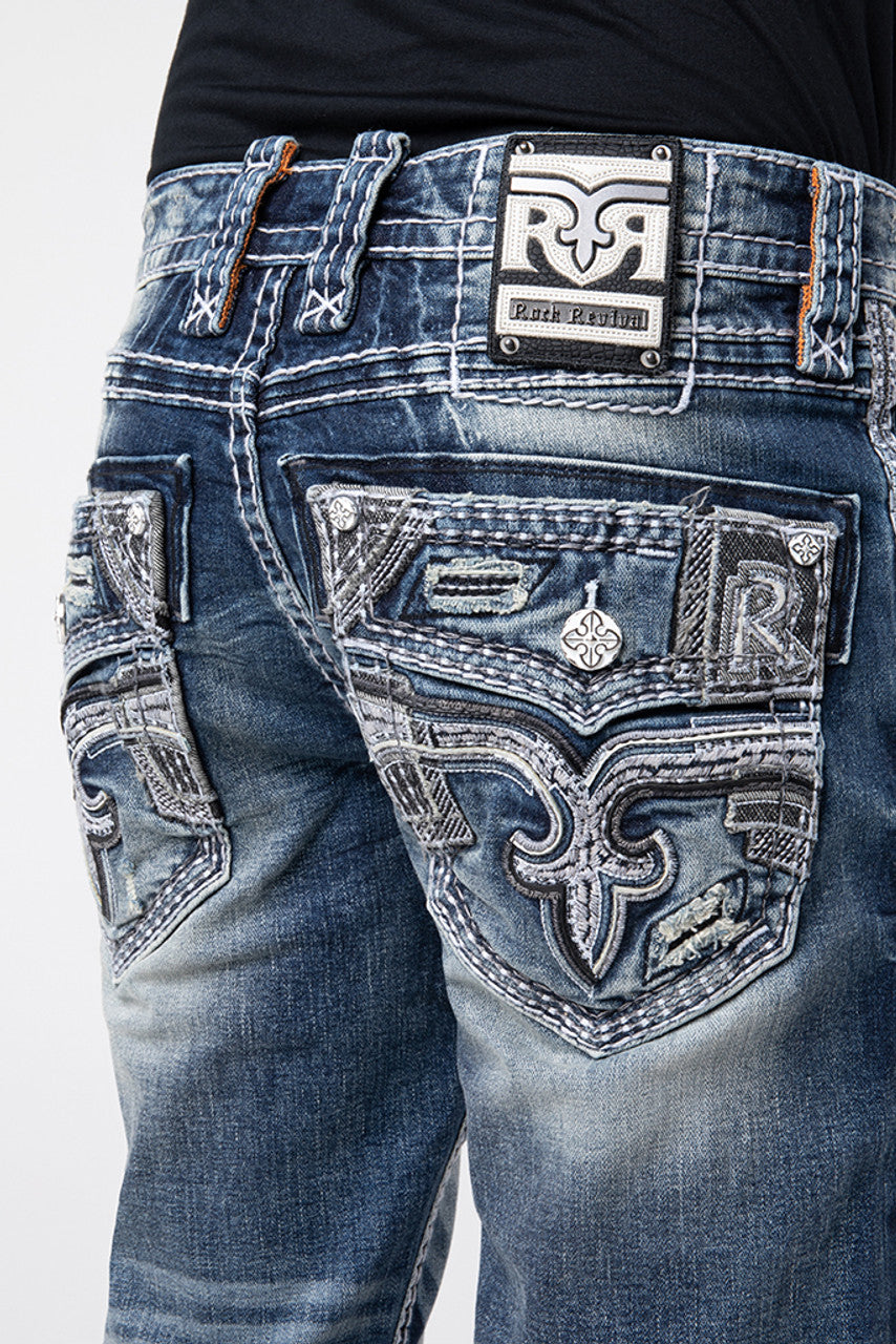 Rock Revival Men's Alt Straight Jeans 32" 34"