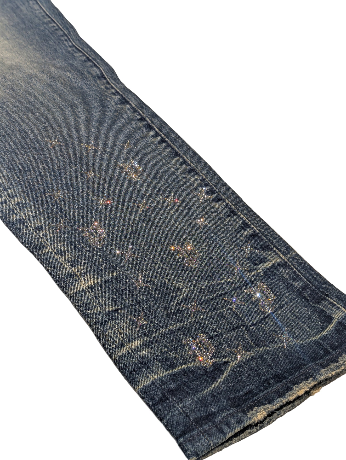 Purple Men's Crystal Detail Jeans