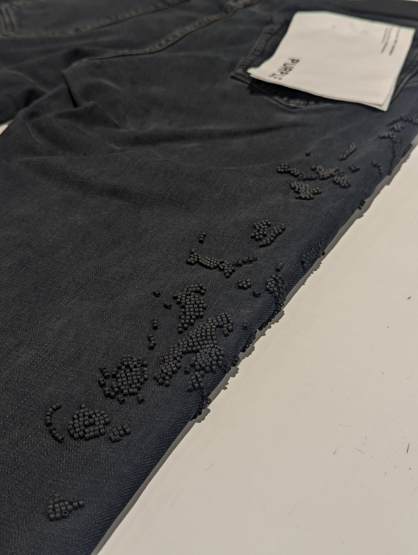 Purple Men's Beaded Detail Jeans