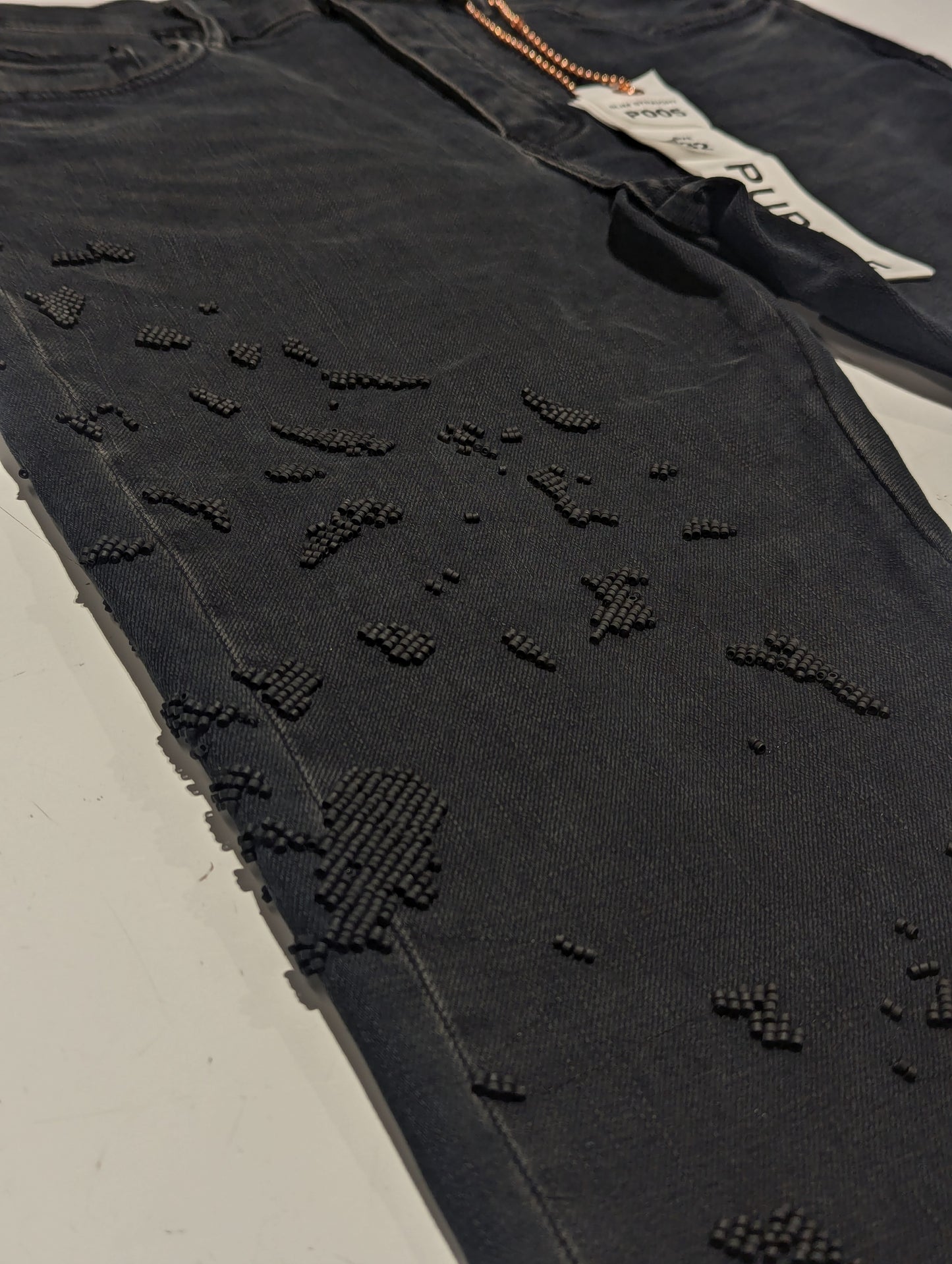 Purple Men's Beaded Detail Jeans