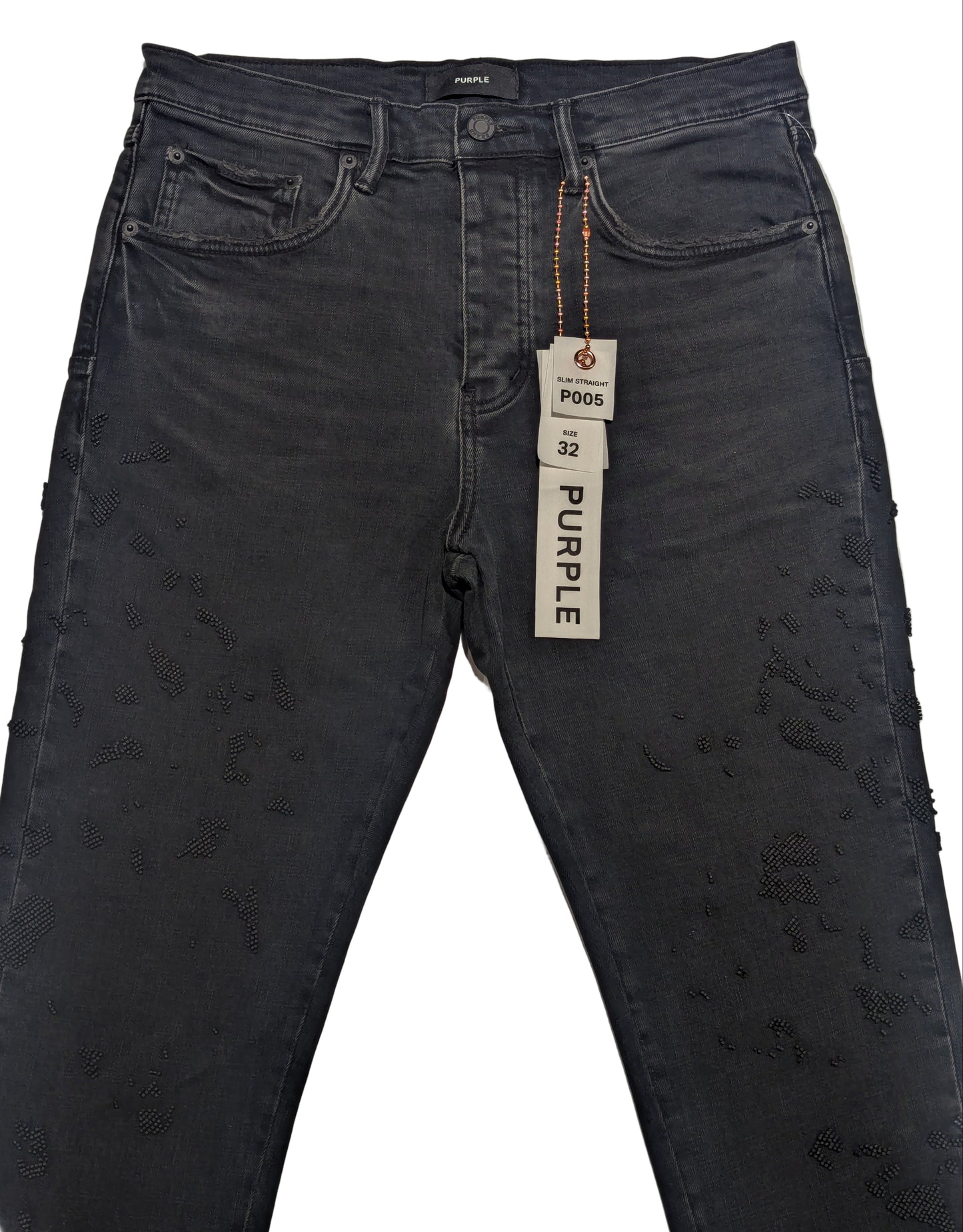 Purple Men's Beaded Detail Jeans