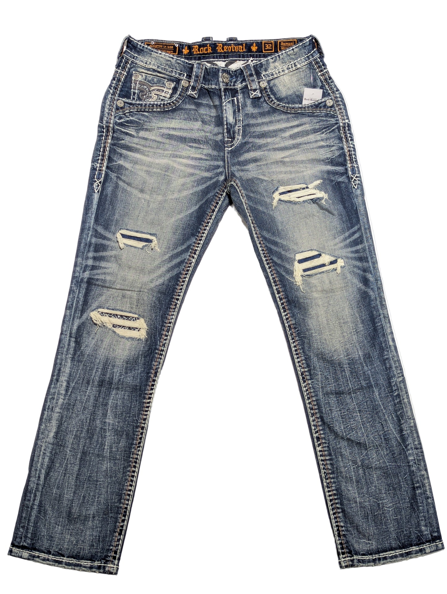 Rock Revival Men's Straight Fit Jeans 32"