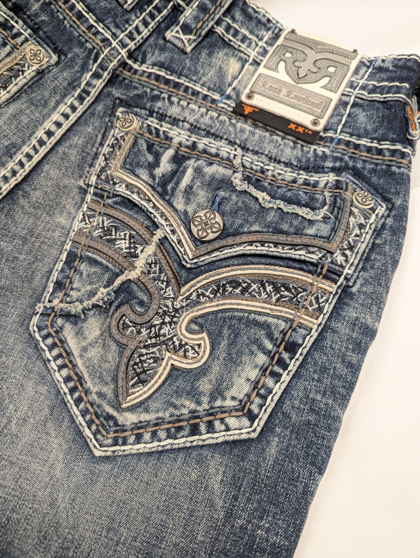 Rock Revival Men's Straight Fit Jeans 32"