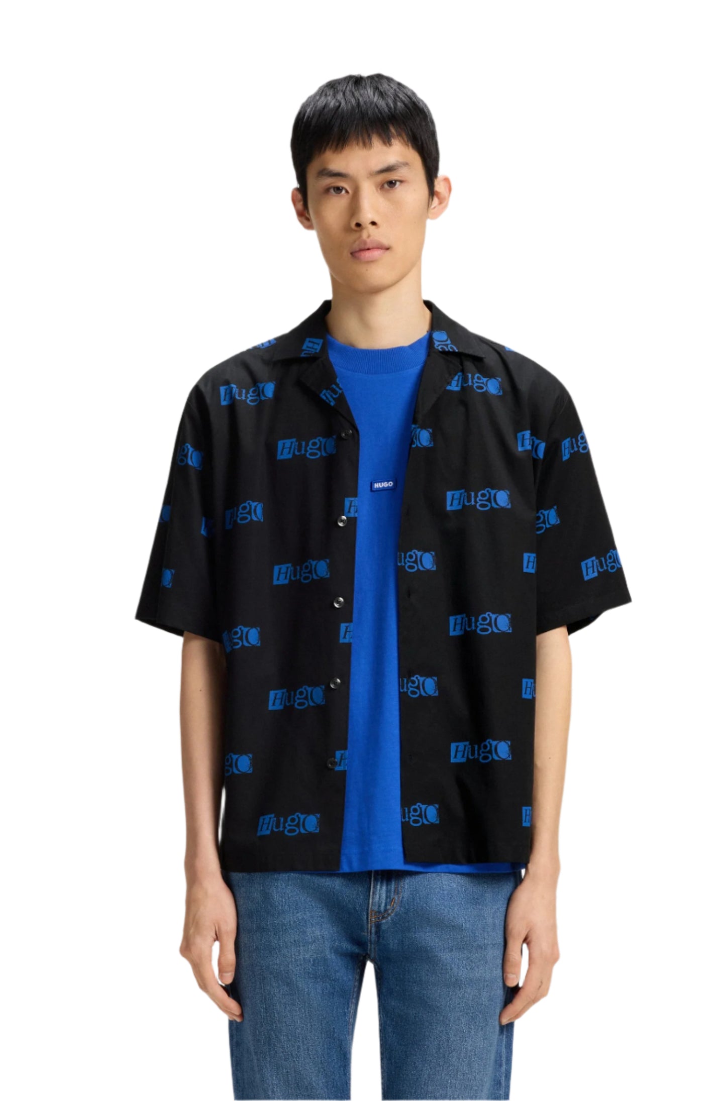 Hugo Blue Men's Relaxed-Fit Button-Up