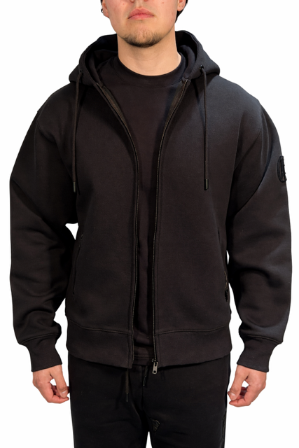 By Opulence Men's Flocking  Zip-up Hoodie