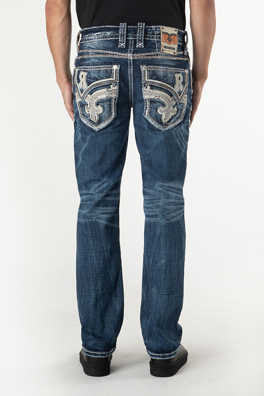 Rock Revival Mens Straight Fit Jeans 32'