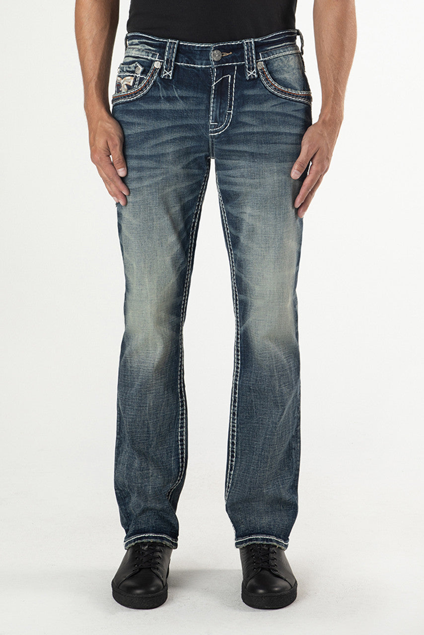 Rock Revival Men's Straight Fit Jeans 32'