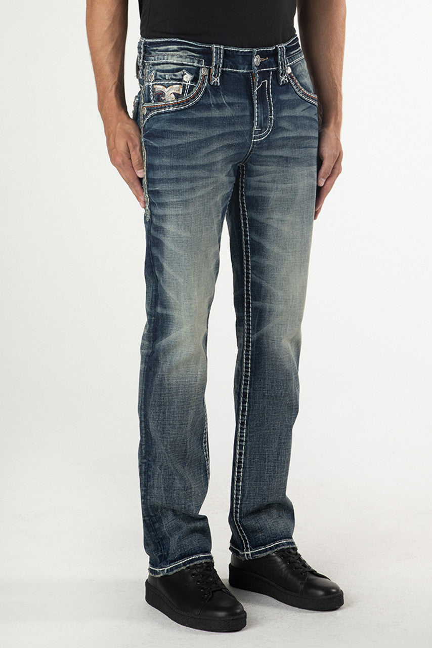 Rock Revival Men's Straight Fit Jeans 32'