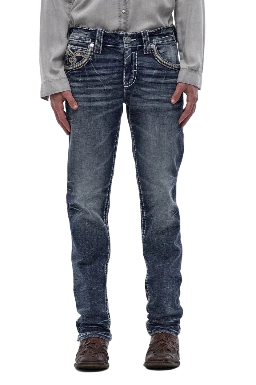 Rock Revival Men's Straight Fit Jeans 32"