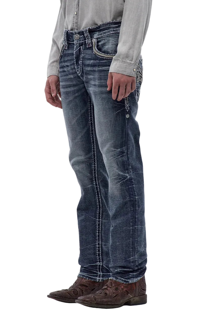 Rock Revival Men's Straight Fit Jeans 32"