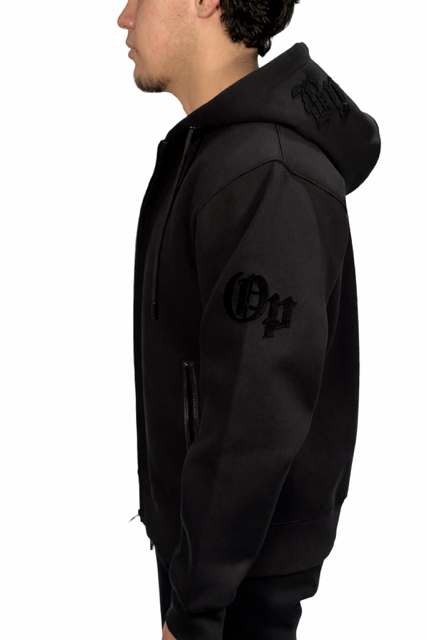 By Opulence Men's Flocking  Zip-up Hoodie