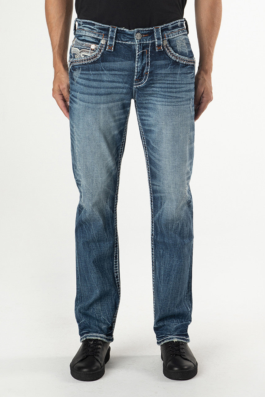 Rock Revival Men's Straight Fit Jeans 32'