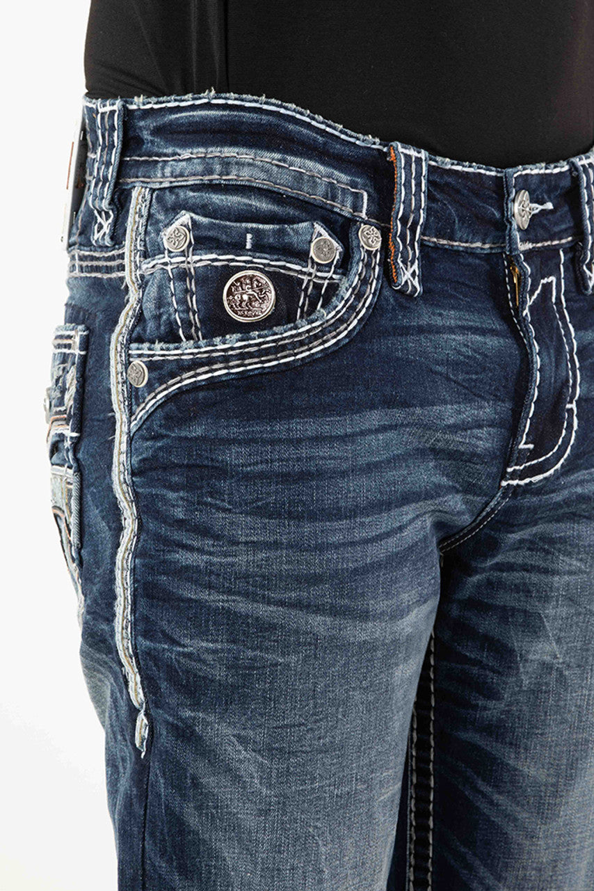 Rock Revival Men's Straight Fit Jeans 32"