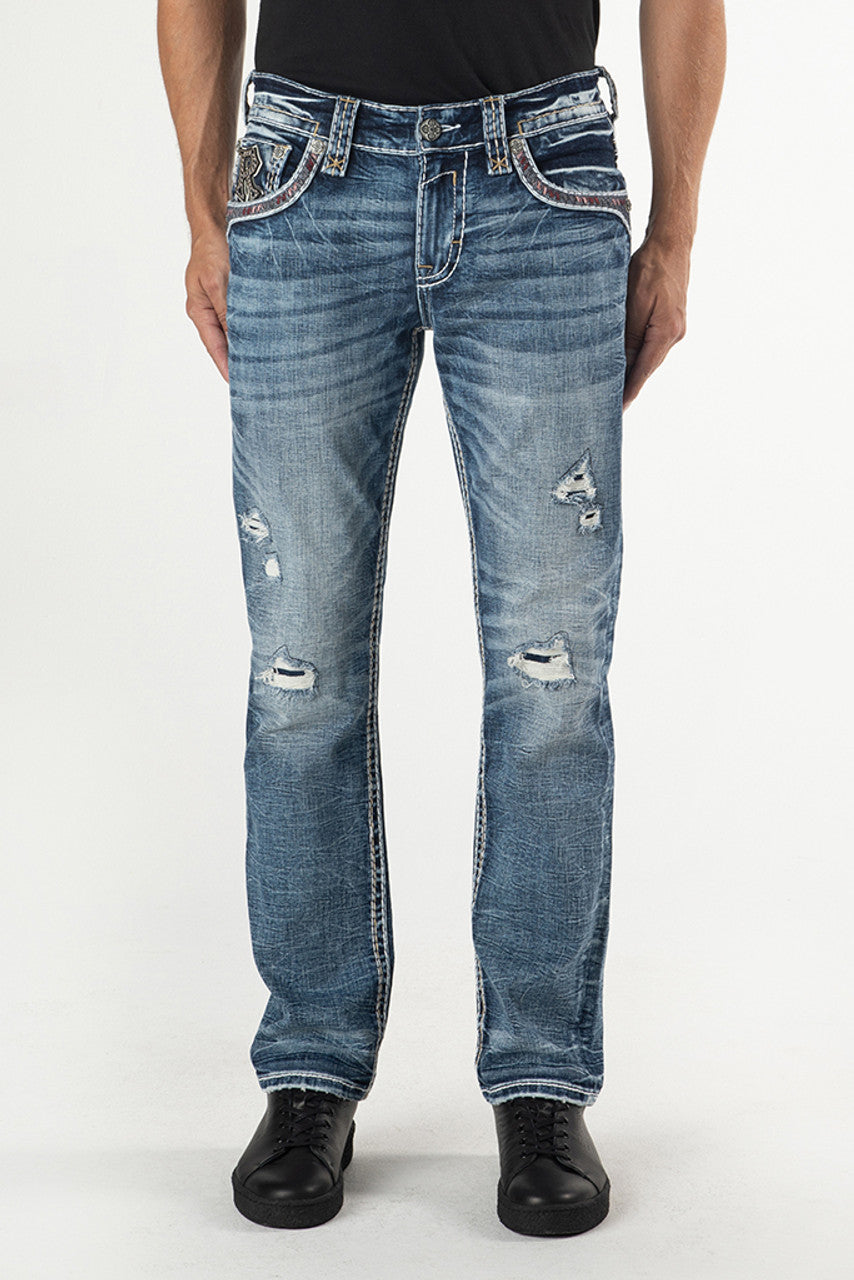 Rock Revival Men's Straight Fit Jeans 32"