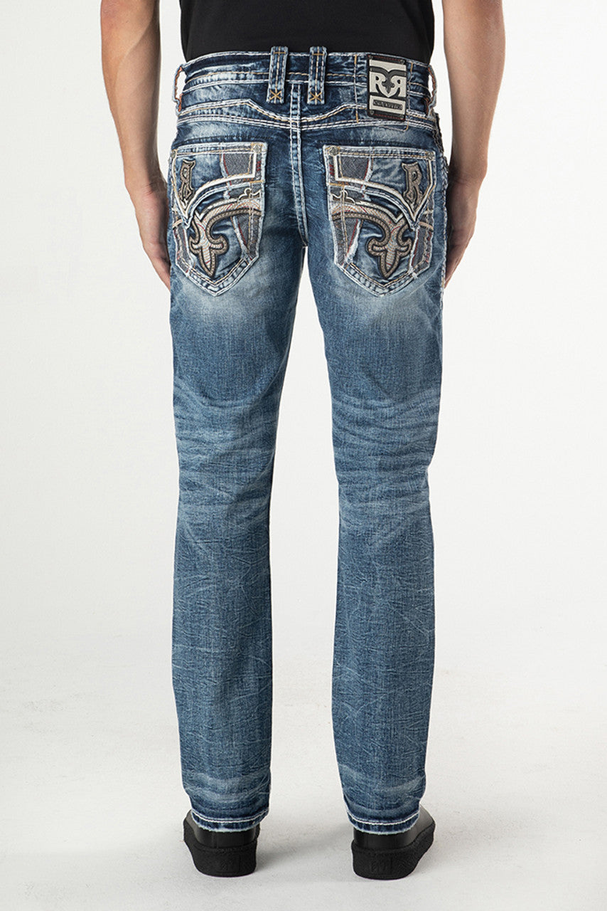 Rock Revival Men's Straight Fit Jeans 32"