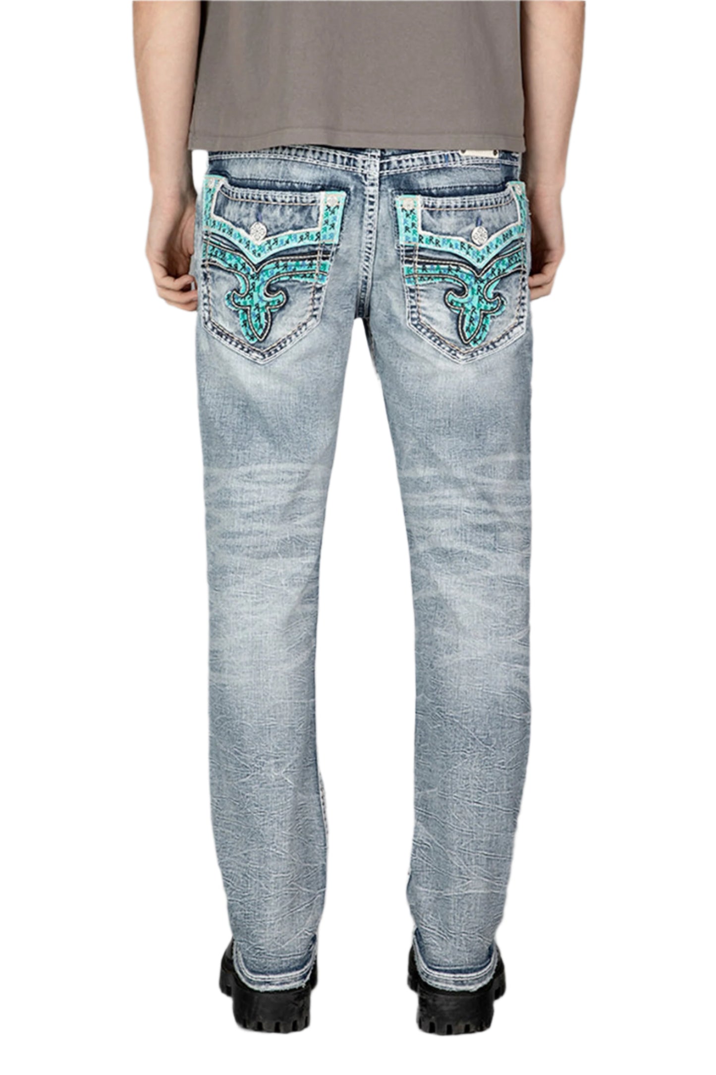 Rock Revival Men's Straight Fit Jeans 32"
