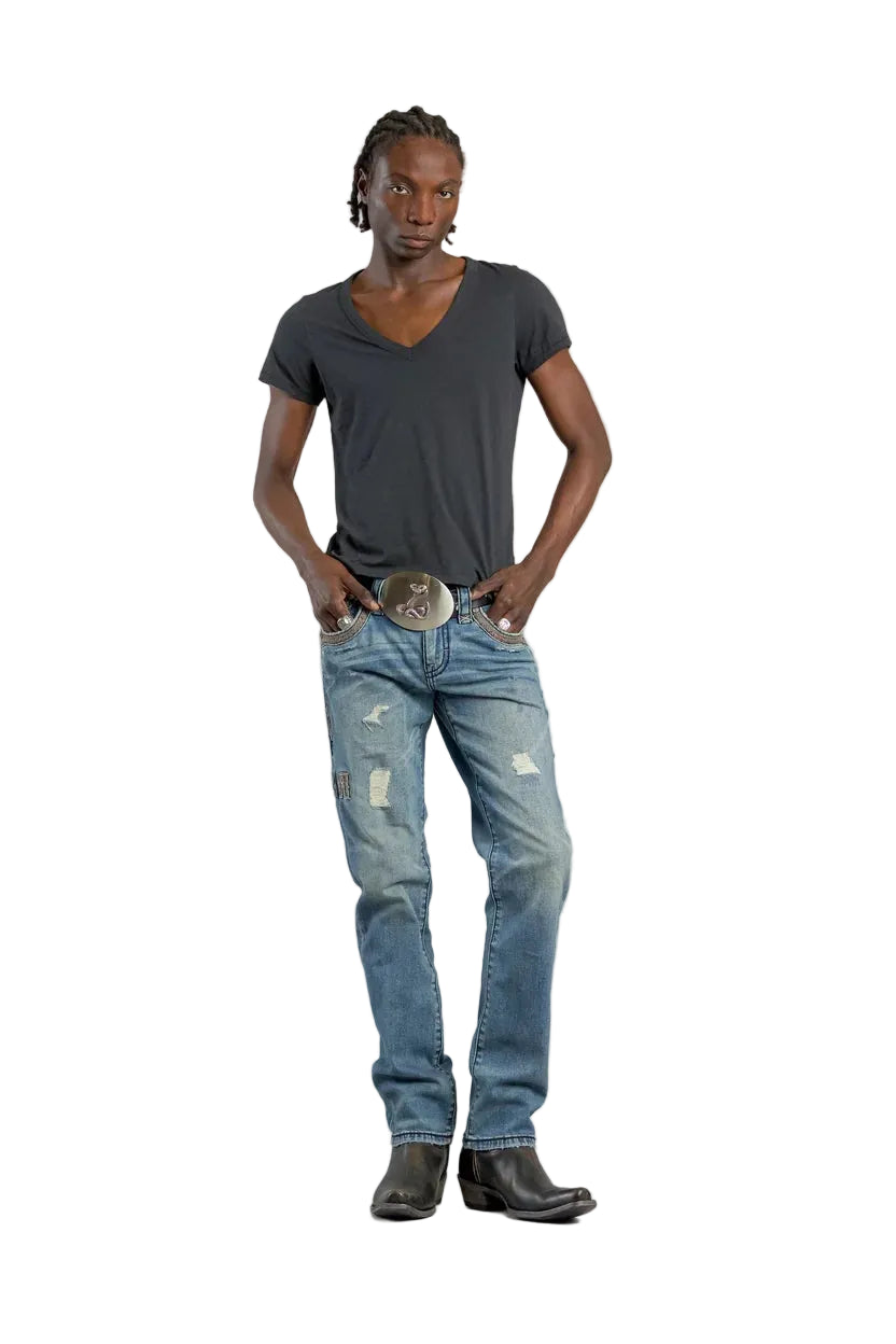 Rock Revival Men's Straight Fit Jeans 32" GR Collection