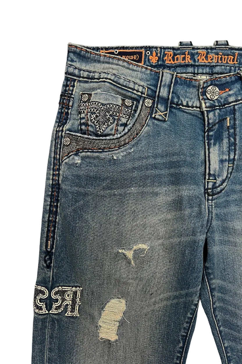 Rock Revival Men's Straight Fit Jeans 32" GR Collection