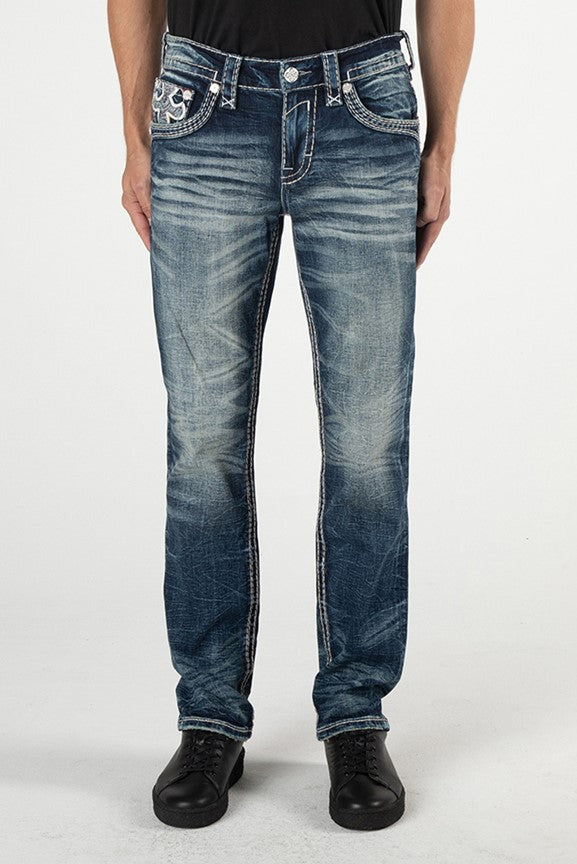 Rock Revival Men's Straight Fit Jeans 32" & 34"