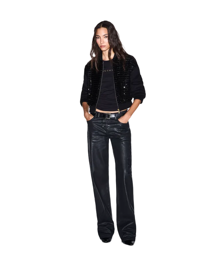 Armani Exchange Women's Sequin Bomber Jacket