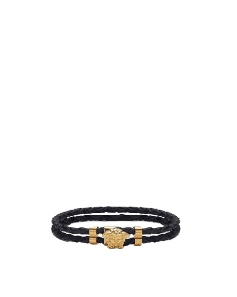 Versace Medusa Braided Leather Bracelet