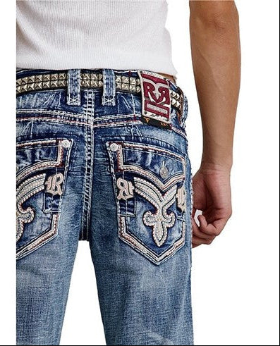 Rock Revival Men's Straight Fit Jeans 32"