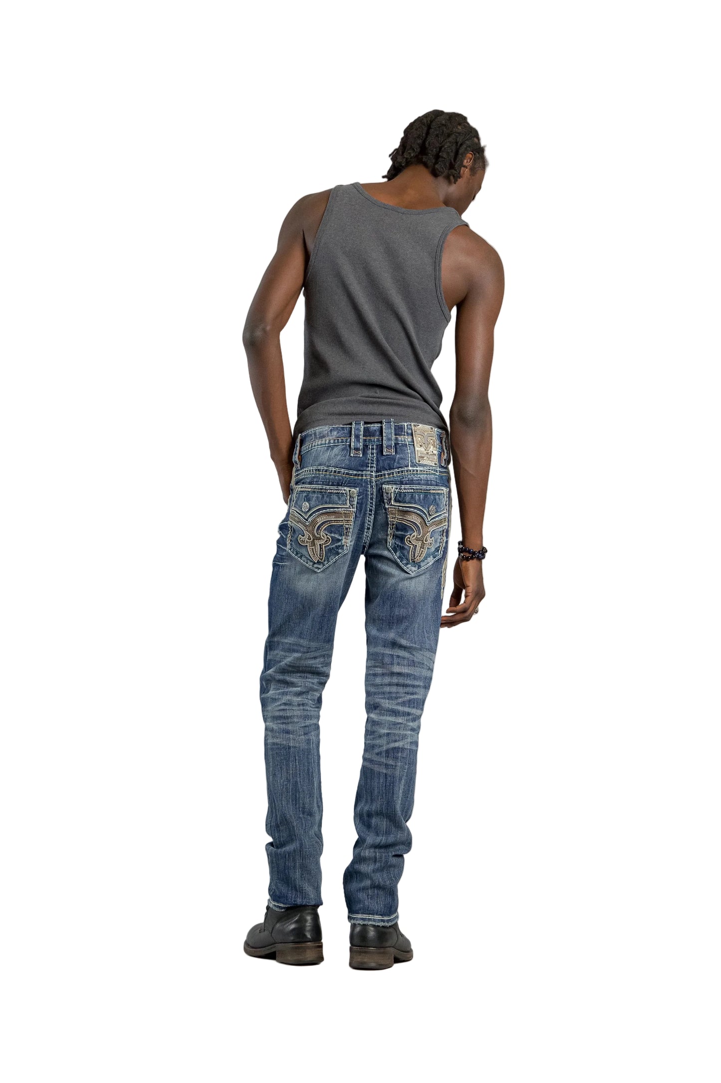 Rock Revival Men's Alternative Straight Jeans 32"